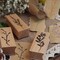 8 Pieces Wood Mounted Rubber Stamps, Plant and Flower Decorative Wooden Rubber Stamp Set for DIY Craft, Diary and Craft Scrapbooking